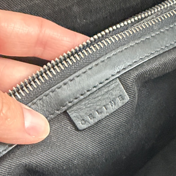 Celine Vintage CELINE Macadam Canvas Boogie Hand Bag Dark Brown Black Silver - Picture 11 of 13